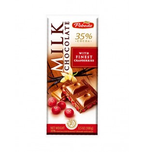 Tableta Chocolate c/Leche
arandano 35% Cacao 100G Pobeda