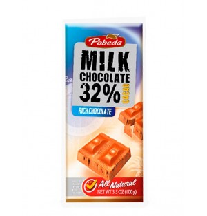 Tableta Chocolate c/Leche 32%
Cacao 100G Pobeda