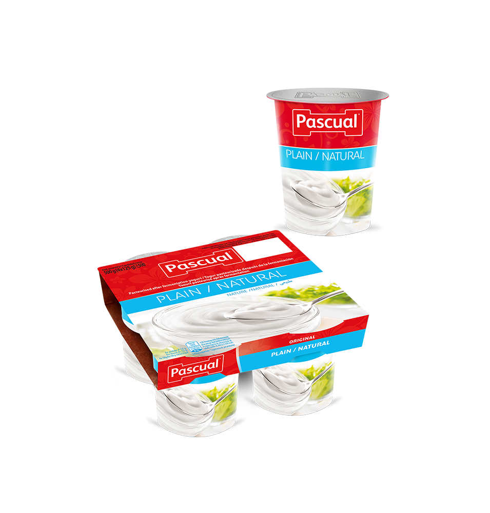 Yogur pasteuriz sabor natural  125gr  Pascual (post lact)
