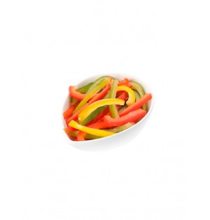 Pimiento tricolor tiras  D´Arta 2.5 Kg  Cj x 4 Bolsas