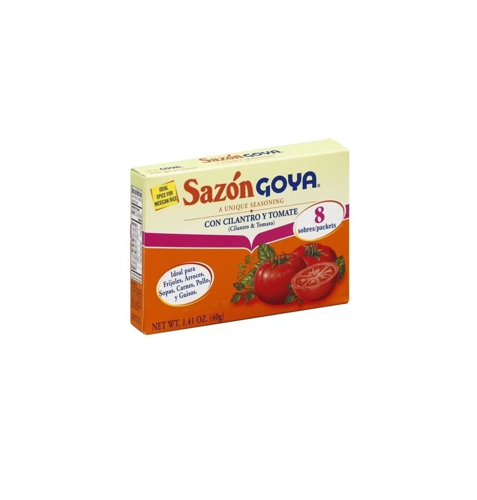 Sazon Goya con Cilantro y Tomate 8 sobres 5 gr DISPLAY 40 gr